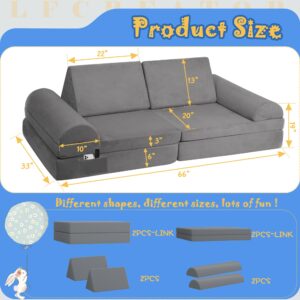 LFCREATOR Modular Kids Couch Sofa,Couch for Toddler and Baby Playroom/Bedroom,Perfect Toddler & Baby Couch for Play & Lounging,Ideal for Boys & Girls.Large