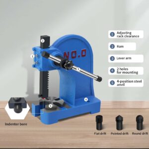 Arbor Press 0.5 Ton,Manual Desktop Punch Press Machine,4.48" Work Height,Manual Arbor Press Cast Iron Body,for Stamping