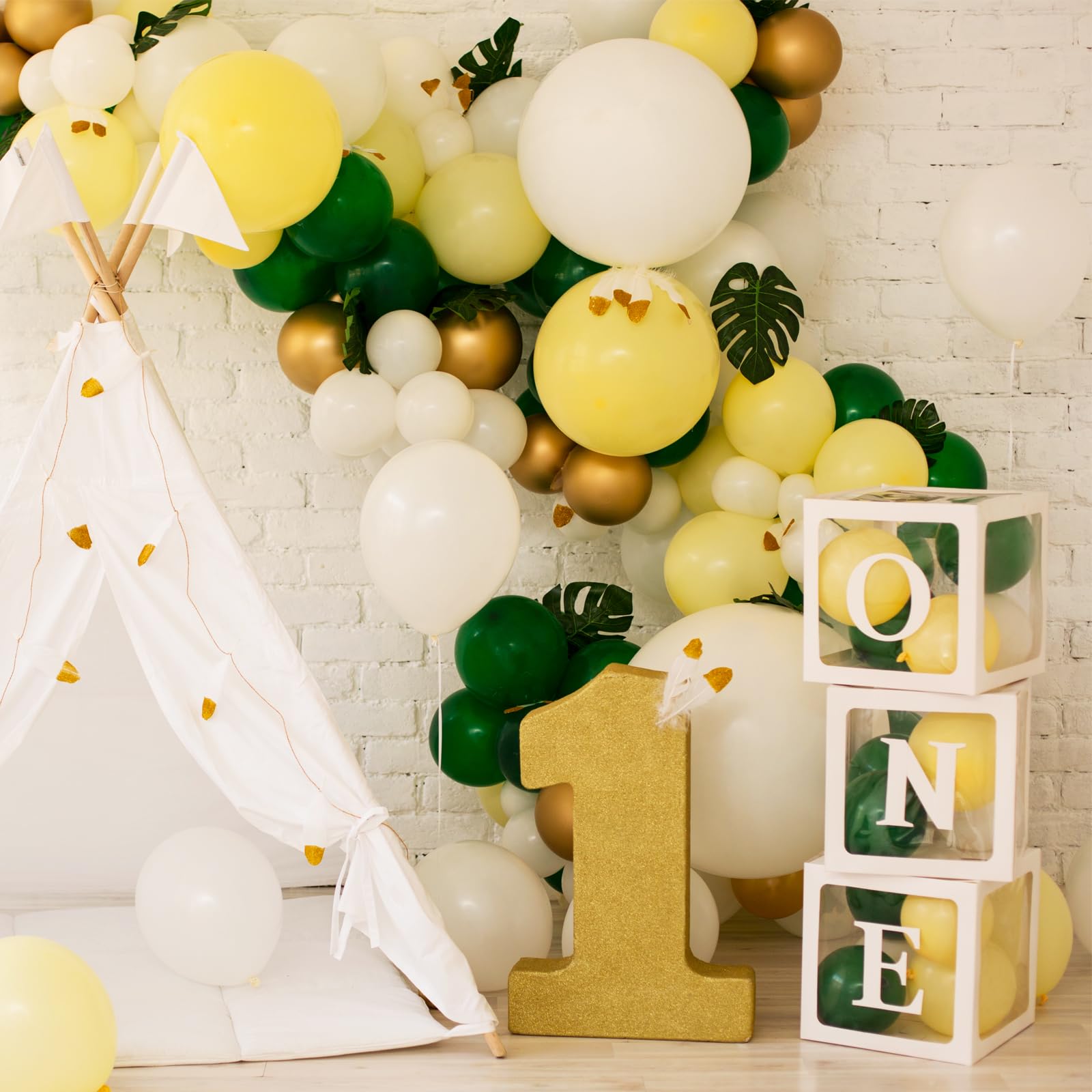 RUBFAC Dark Green Balloons Different Sizes 105pcs 5/10/12/18 Inch Green Balloon Garland Kit for Wedding Baby Shower Birthday Party Supplies Bridal Shower Decorations