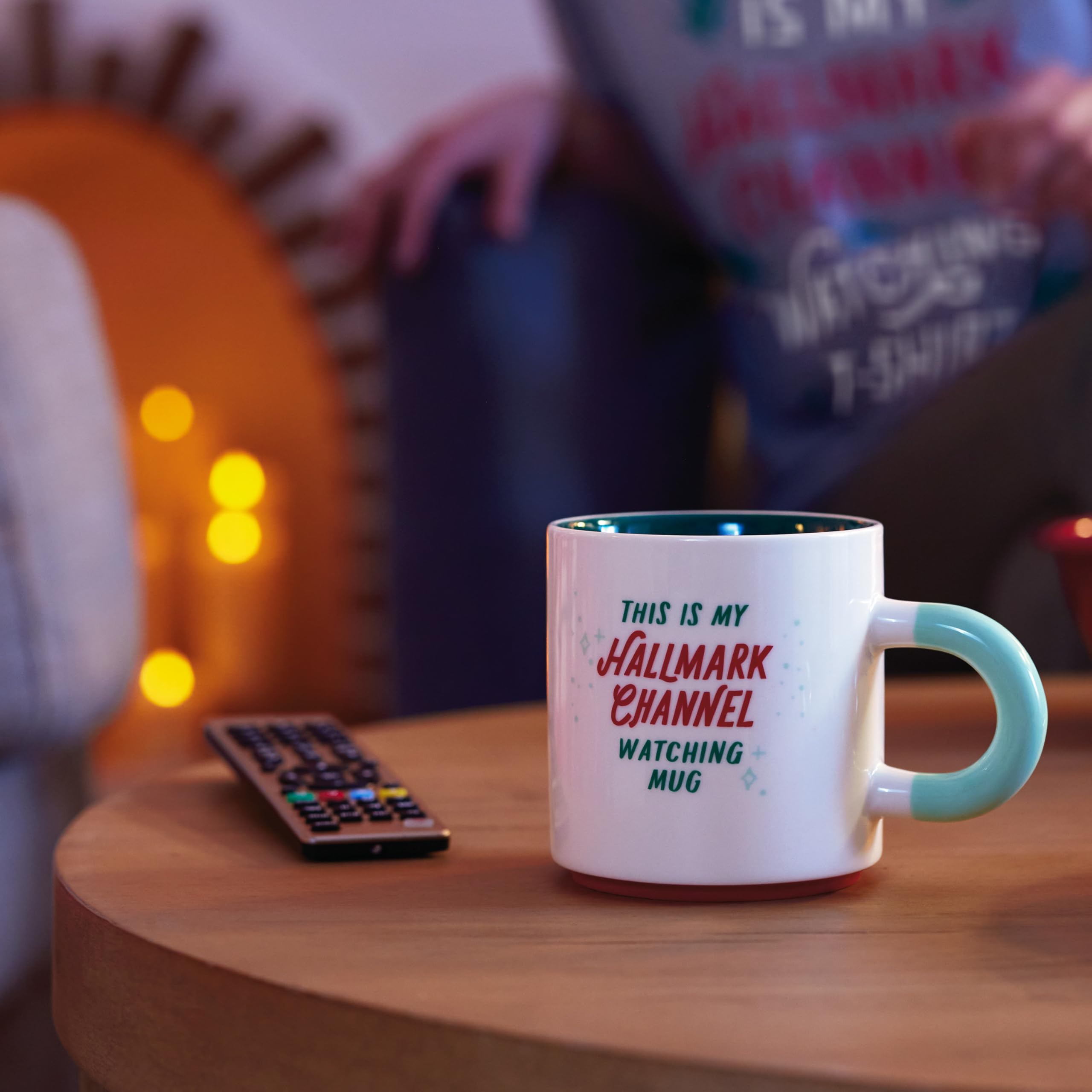 Hallmark Channel Christmas Coffee Mug ("This is My Hallmark Channel Watching Mug") 17 oz., Red Truck, Mint Green Handle, Christmas Gifts