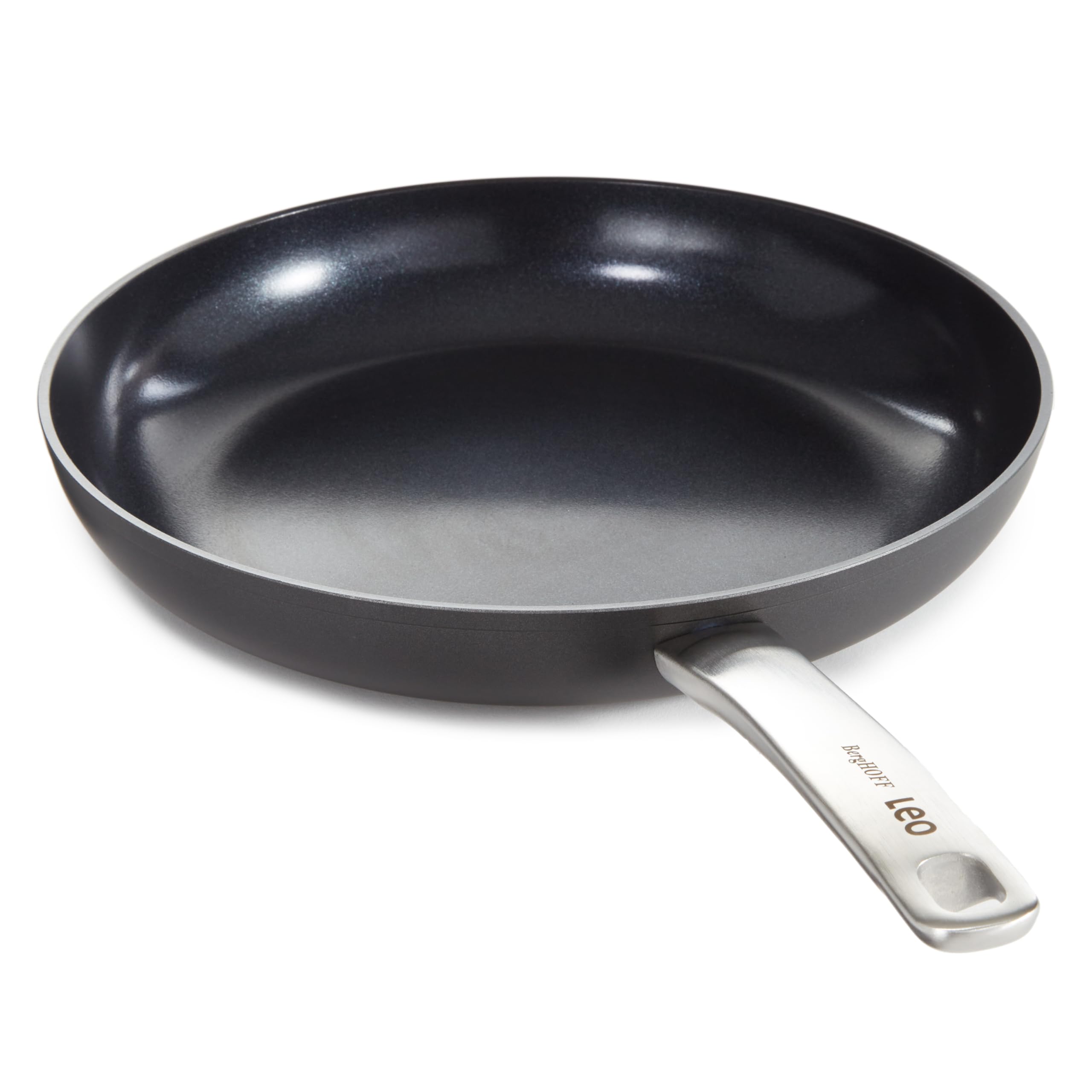 BergHOFF Graphite Non-stick Ceramic Frying Pan/Skillet 11", Recycled Aluminum, Non-toxic Coating, Full Disk Bottom, Stir Fry Eggs Veggies Oven Bakeware, Oven-to-Table Cookware