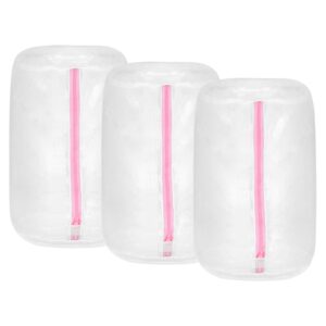 uxcell 3pcs shoes washing bag, 8.7 x 13 inch cylinder mesh laundry bags for washing machine wash sneakers, slippers, delicate, underwear, white/pink