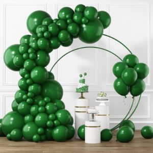 rubfac dark green balloons different sizes 105pcs 5/10/12/18 inch green balloon garland kit for wedding baby shower birthday party supplies bridal shower decorations