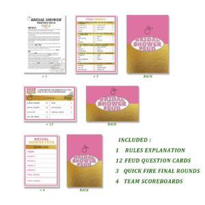 Bridal Friendly Feud Game Set, Bridal Shower Games Supplies, Wedding Shower Games for Adults, Feud Quiz, Engagement Party Bridal Shower Favors, Wedding Shower Decorations - SC01