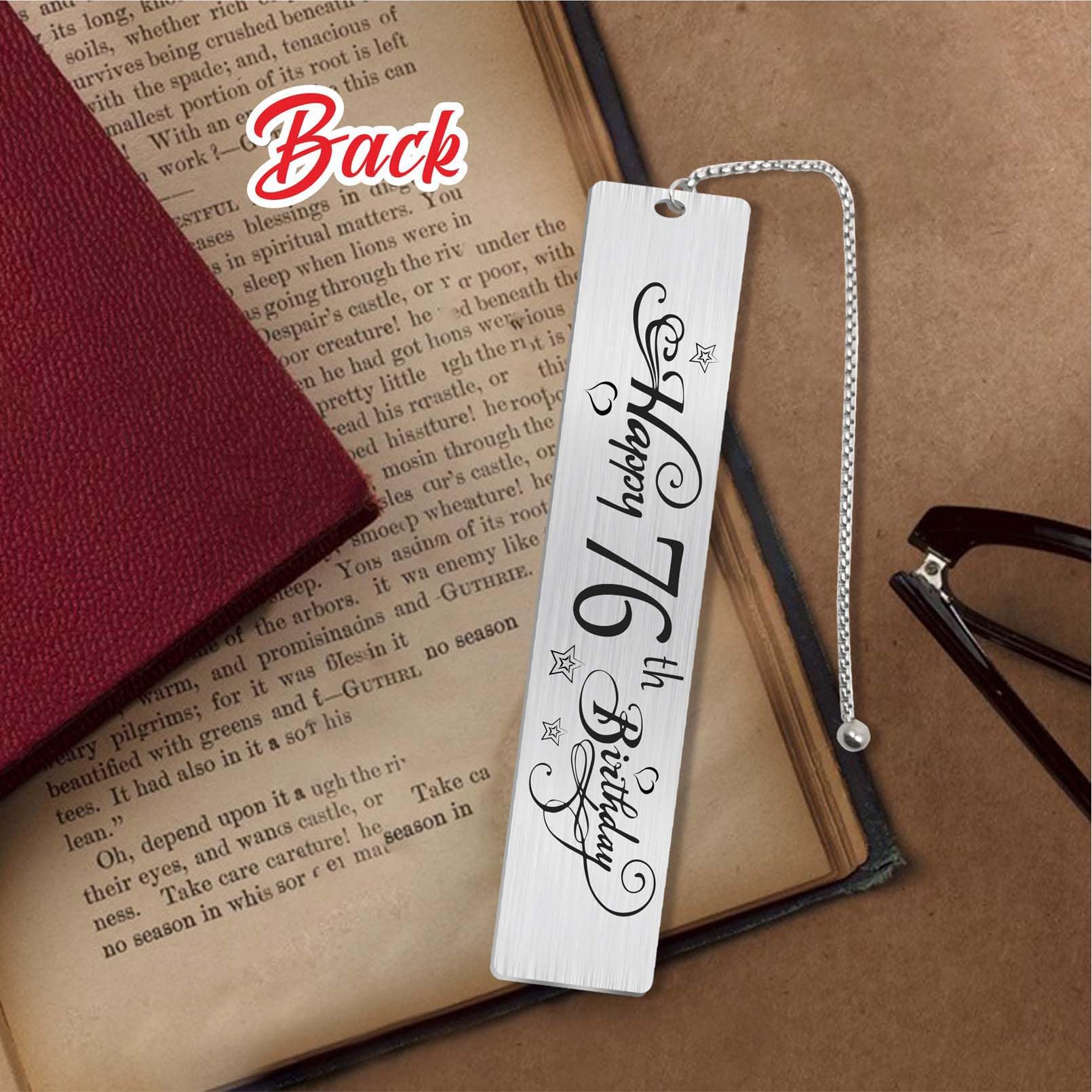 Jzxwan Happy 76th Birthday Gifts for Women Men, 76 Year Old Birthday Bookmark, Female 76 Yr Old Bday Card Gift Ideas, 1948 Birthday Book Mark for Woman Man, 76th Birthday Decorations, 76 th Bd Present