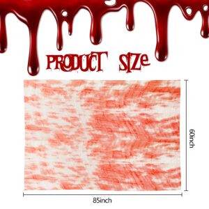 LFUTARI 3 PCS Halloween Bloody Gauze Table Cover- 85" x 60"Bloody Handprint Rectangle Tablecloth - Scary Halloween Table Cover for Halloween Decoration, Spooky Parties (3)