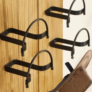 taozun cowboy hat rack 4 packs cowboy hat holder hat hanger wall mount black hat hooks for display(a beautiful christmas gift)