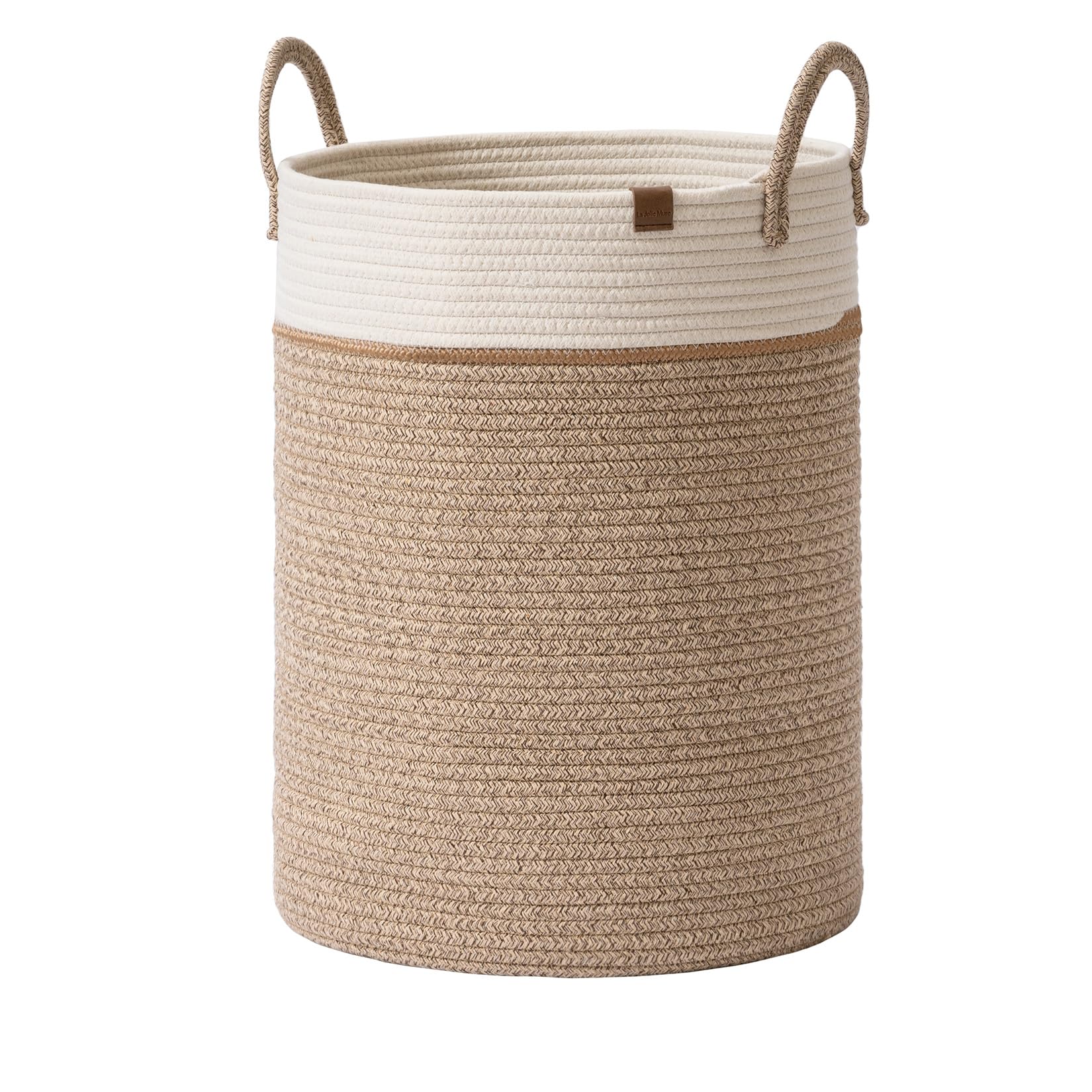 LA JOLIE MUSE Woven Basket Rope Storage Baskets - Tall Cotton Basket, Laundry Basket for Blanket, Kids Toy, Nursery Clothes Hamper Basket-XL