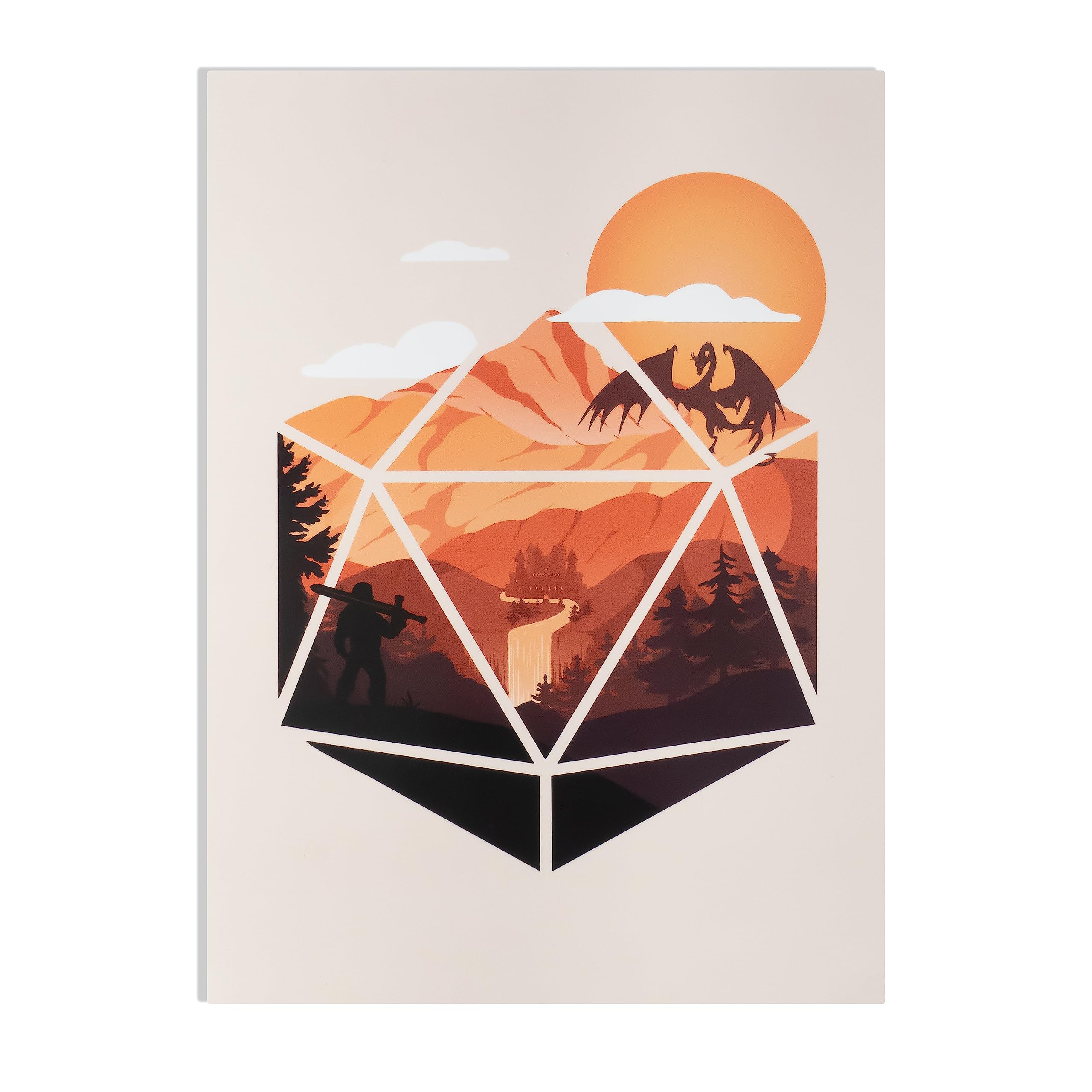 Glassstaff Birthday Greeting Card with d20 dice envelope for Dungeons and Dragons - DnD Dice postcard gift dnd birthday decorations dnd gifts for men, women and dm/gm dungeon master