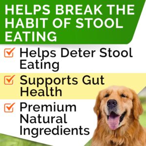 No Poo Treats - No Poop Eating for Dogs - Coprophagia Stool Eating Deterrent & Prevention – Stop Eating Poop for Dogs - Probiotics & Digestive Enzymes - Digestive Health & Immune Support - 240 Ct