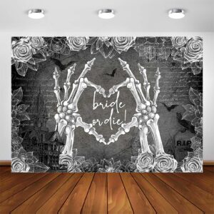 avezano bride or die bachelorette party decorations till death do us part bridal shower gothic wedding engagement party decor photoshoot photo booth backdorps (7x5ft)