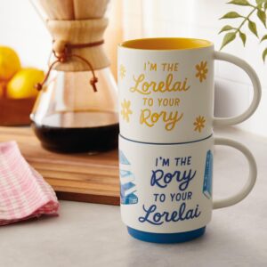 Hallmark Gilmore Girls Mug Set (Lorelai and Rory) Set of 2 Stacking Mugs, Gift for Mother's Day, Christmas, Birthdays