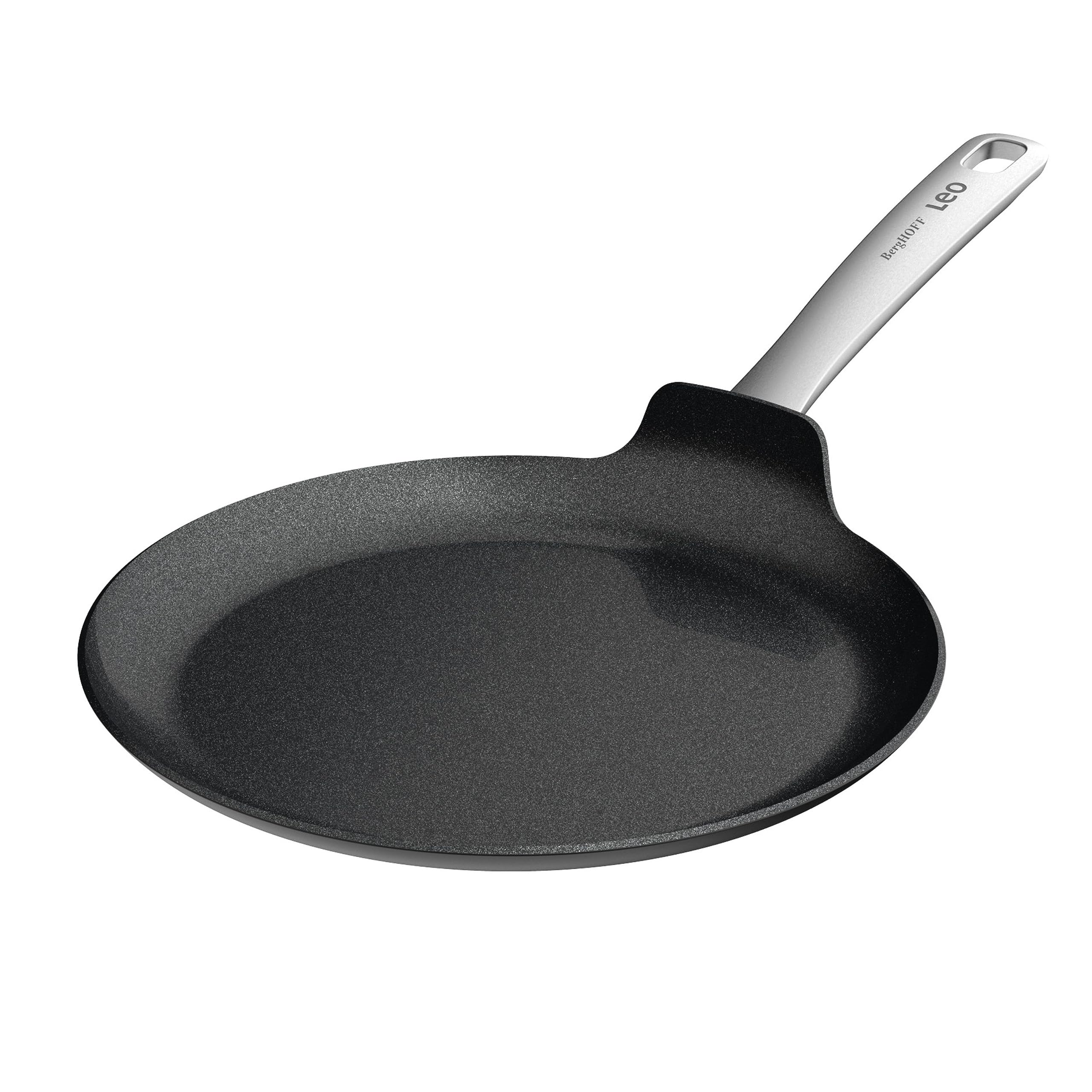 BergHOFF Graphite Non-stick Ceramic Pancake Pan 10.25", Recycled Aluminum, CeraGreen Non-toxic Nonstick Coating, Full Disk Bottom, Quick Breakfast, Oven Bakeware, Oven-to-Table Cookware