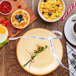 60Pcs Wood Grain Party Supplies Rustic Wood Grain Set 7"Wood Paper Plates and Wood Slice Napkin Fork for CampFire Camping Party Woodland Animal Baby Shower Lumberjack Birthday Party Decoration Serve20