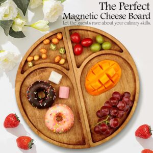 Jiulory Premium Solid Wood Charcuterie Board Gift Set - Extra Large Magnetic Cheese Board Wooden Tray Serving Platter Housewarming, Christmas, and Valentine's Gifts