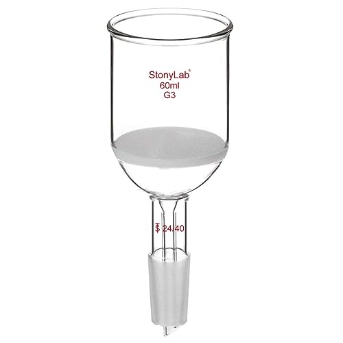 stonylab Buchner Filtering Funnel, Borosilicate Glass Buchner Filtration Funnel with Fine Filter Disc (G3) and 24/40 Lower Standard Joint, 60 ml