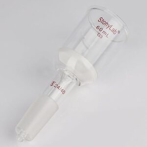 stonylab Buchner Filtering Funnel, Borosilicate Glass Buchner Filtration Funnel with Fine Filter Disc (G3) and 24/40 Lower Standard Joint, 60 ml