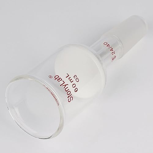 stonylab Buchner Filtering Funnel, Borosilicate Glass Buchner Filtration Funnel with Fine Filter Disc (G3) and 24/40 Lower Standard Joint, 60 ml