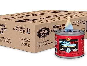 Royal Oak Canned Heat 12 Pack 6 Hour Fuel, Easy Open, Resealable, Non-Drip, For Food, Burners for Chafing Dishes, Buffet Burners, Parties, Weddings, BBQs