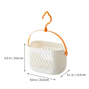 DOITOOL Hanging Shower Caddy Plastic Hanging Shower Basket Portable Kitchen Organizer Storage Basket with Hook for Home Bathroom Kitchen, White Plastic Shower Caddy Basket