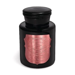 paddywax scented candles apothecary noir glass jar luxury artisan candle, 8-ounce, saffron rose