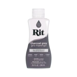 rit dye – 8 oz. liquid fabric dye for clothing, décor, and crafts – charcoal grey (1 pack)