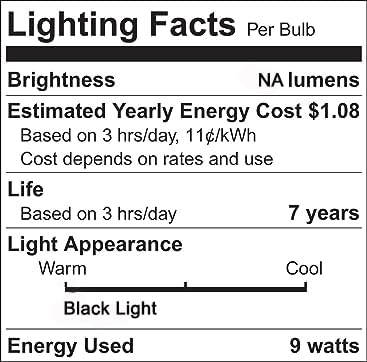 KAKEMONO Black Light Bulb 9W LED A19 Blacklight(75Watt Equivalent),E26 Medium Base 120V,UVA Level 395-400nm,Glow in The Dark for Blacklights Party,Body Paint,Fluorescent Poster,Pack of 3