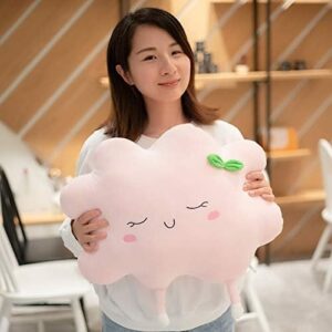 XIAOHONG Cloud Cushion Pillow, Cloud Throw Pillows for Bedroom Car Decorative, 3D Plush Cloud Shaped Decorative Pillow,Decorative Nursery Pillow,Playroom Décor, Cute Kids Throw Pillows (Pink)