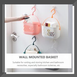 DOITOOL Hanging Shower Caddy Plastic Hanging Shower Basket Portable Kitchen Organizer Storage Basket with Hook for Home Bathroom Kitchen, White Plastic Shower Caddy Basket