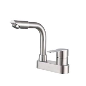 aishanbaihuodian kitchen faucets 304 stainless steel brushed bath basin faucet sink mixer taps vanity hot and cold water mixer fit for bathroom faucets (color : d)