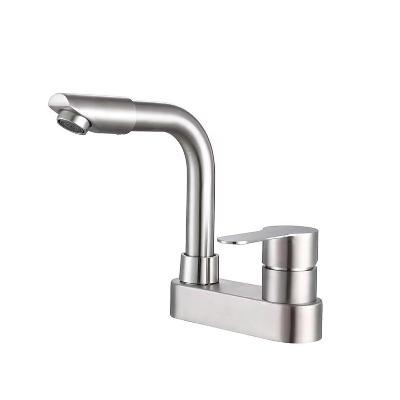 AISHANBAIHUODIAN Kitchen Faucets 304 Stainless Steel Brushed Bath Basin Faucet Sink Mixer Taps Vanity Hot and Cold Water Mixer Fit for Bathroom Faucets (Color : D)