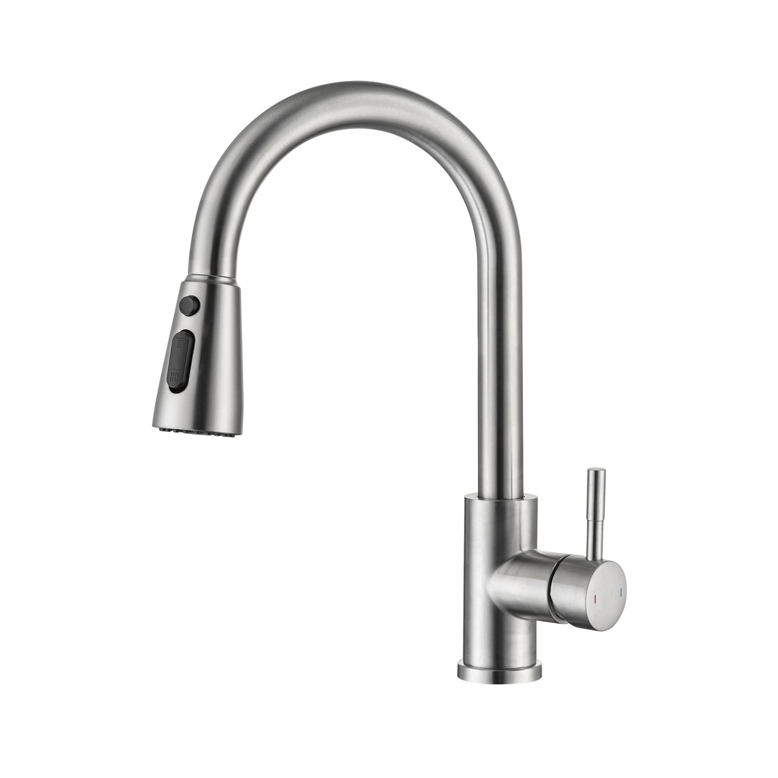 Kitchen Faucet with Pull Down Sprayer Brushed Nickel Single Handle Kitchen Sink Faucets with Pull Out Sprayer Stainless Steel Modern Commercial Farmhouse Rv Camper Kitchen Faucets