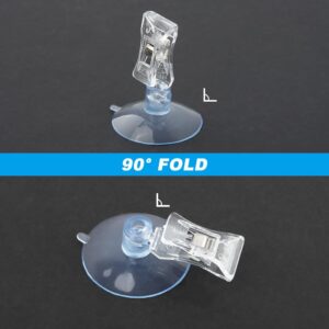 5Pcs Wall Suction Cup Clip, Sucker Clamp Plastic Suction Cups Holder Reusable Kitchen Plastic Round Clamps Holder Business Cards Clamp for Bathroom Kitchen Windows