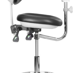 Mobile Adjustable Doctor's Stool Dental Assistance Chair Foot Control 360 Degree Rotation Armrest PU Leather QY-600M-B2