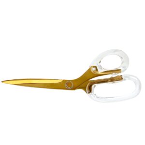 inovity acrylic & stainless steel 9" scissors，stylish and functional scissors for office and home use-gold