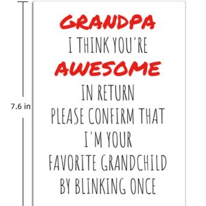 Ikassong Funny Card for Grandpa Birthday Grandparents Day 5.3 x 7.6 with 2 Envelopes