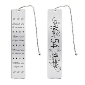 jzxwan happy 54th birthday gifts for women men, 54 year old birthday bookmark gift for him her, happy 54 yr bday book mark for female male, 1970 bd present, 54 th birthday card decoration