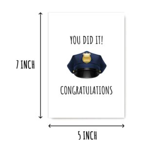 NTVShop Police Congratulation Card - You Did It - Policeman Promotion - Police Graduation Card - Gift For Him Her