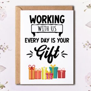 NTVShop Funny Birthday Card - Cute Coworker Birthday Card - Funny Office Card - Anniversary Card For Friend Coworker Boss