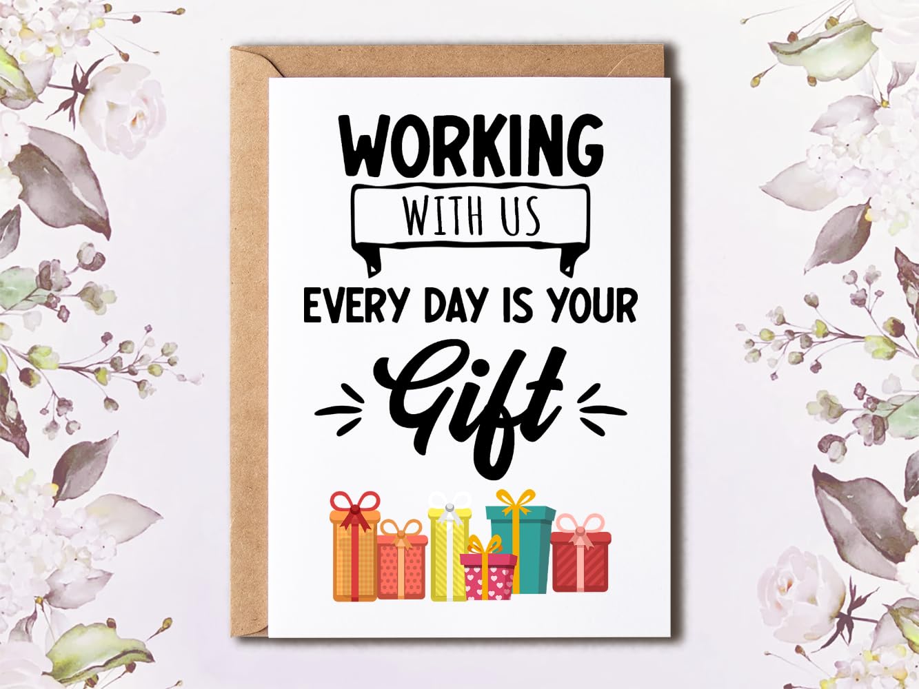 NTVShop Funny Birthday Card - Cute Coworker Birthday Card - Funny Office Card - Anniversary Card For Friend Coworker Boss