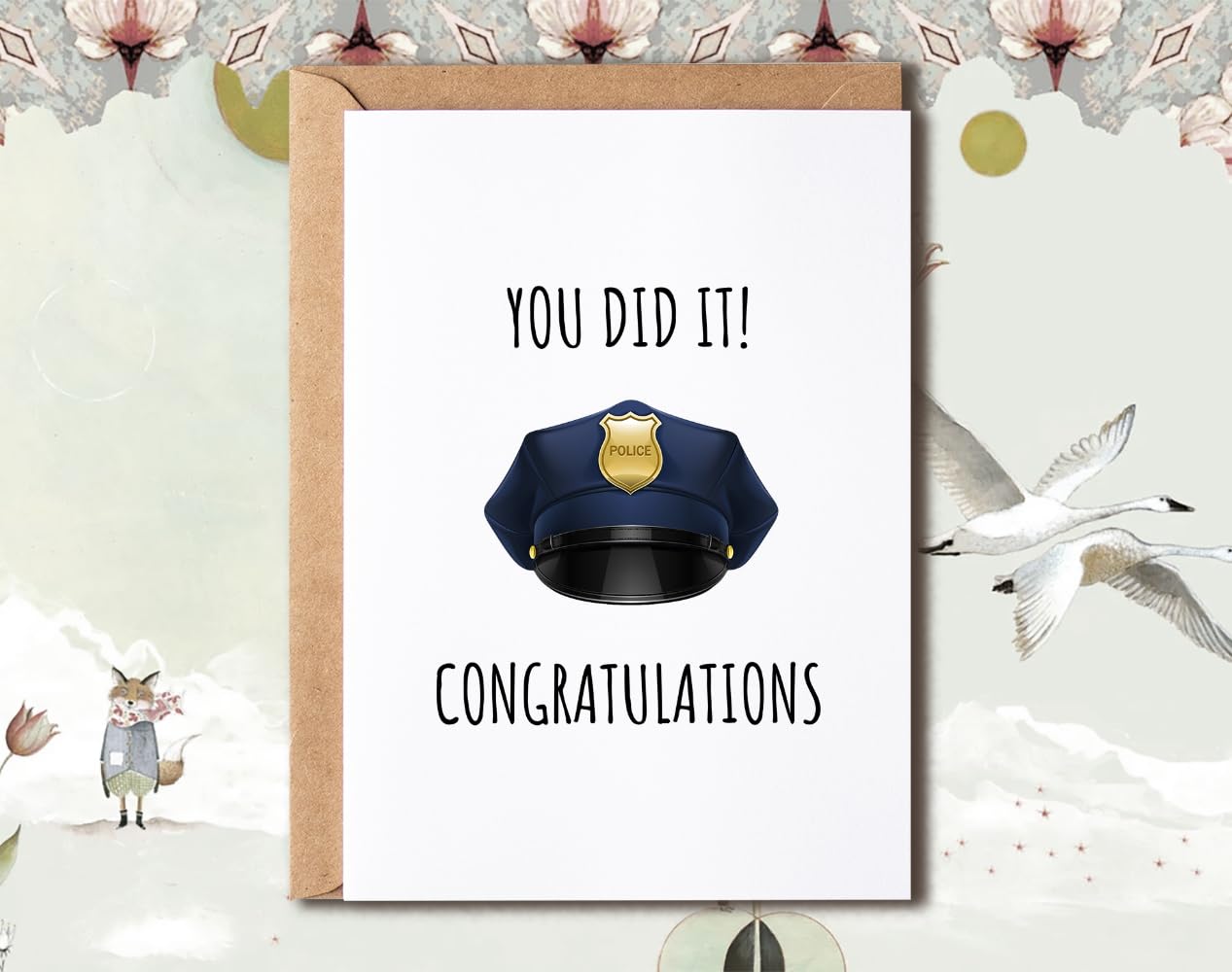 NTVShop Police Congratulation Card - You Did It - Policeman Promotion - Police Graduation Card - Gift For Him Her