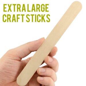 WISYOK 8'' Jumbo Craft Sticks - 90PCS Extra Large Natural Premium Wood, Ice Cream Sticks, Jumbo Sticks, Large Tongue Depressors, Plant Labels, Hair Removal and Waxing Supplies, Crafting