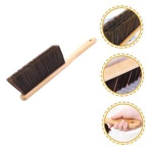 ULTECHNOVO Hand Broom Brush, 3pcs Hand Broom with Wood Handle, Horse Hair Brush Broom Handheld Dust Brush Cleaning Brush Soft Whisk Broom for Counter, Furniture, Carpet