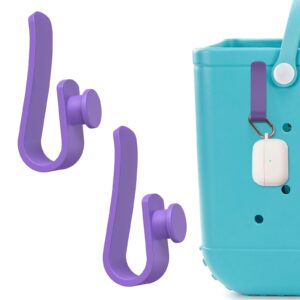 arsunovo 2 pcs hooks accessories for bogg bags, insert charm connector key holder mask holder, purple