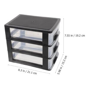 Cabilock Closet Mini Office Supplies Pen Organizer Storage Plastic Drawers 3 Drawer Storage Organizer Plastic s Plastic Drawers Organizer Small Drawer Hat Rv Black Stationery Organizer