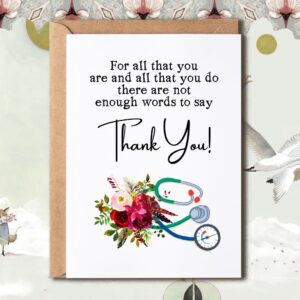 NTVShop Cute Thank You Card - Healthcare Worker Thank You Card - Nurse Appreciation Card - Perfect Card For Doctor Nurse