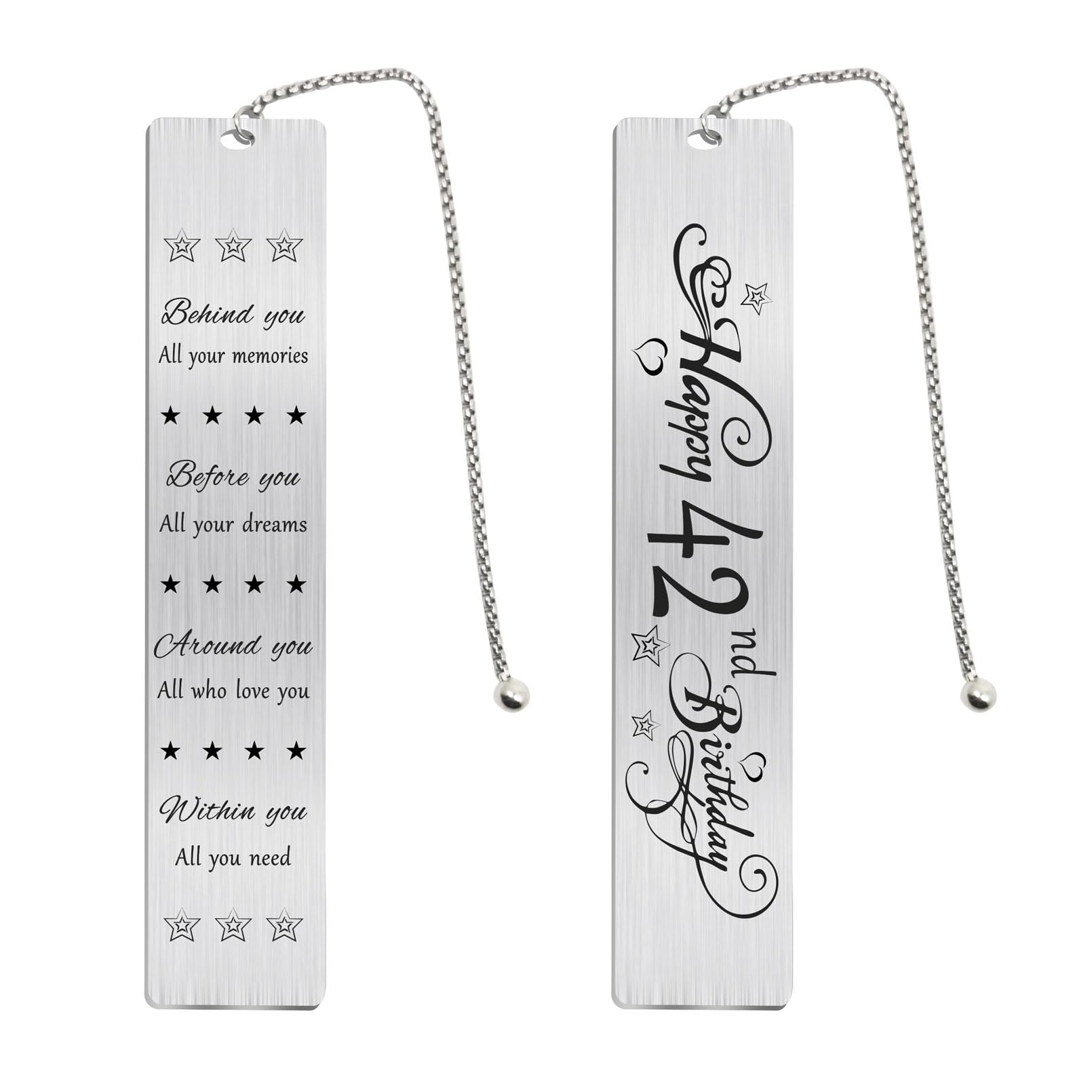 Jzxwan Happy 42nd Birthday Gifts for Women Men, 42 Year Old Birthday Bookmark Gift for Him Her, Happy 42 Yr Bday Book Mark for Female Male, 1982 Bd Present, 42 nd Birthday Card Decoration