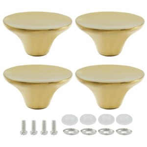 Unlorspy 4 Sets Solid Dutch Oven Knob,45 x 23 x15mm (Top Dia*H*Base Dia) Stainless Steel Universal Dutch Oven Pot Knob Cast Iron Replacement Handle (Gold)