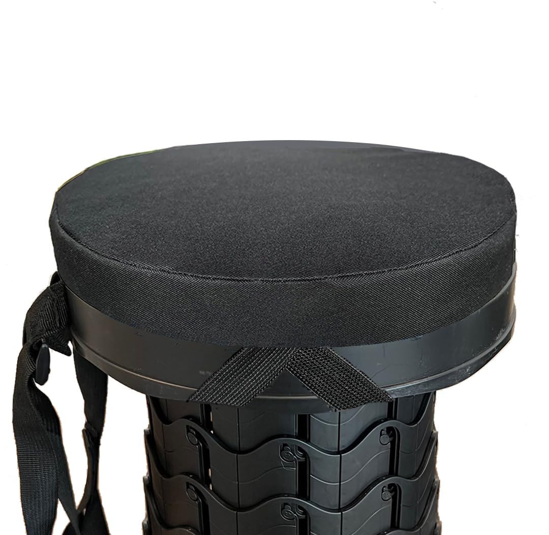 Outward Gear Thick Seat Cushion for Telescopic Stools, Collapsible Stool Chair Pads with Thickened Memory Foam, Fits All Round Retractable Folding Stools (Cushion Only)