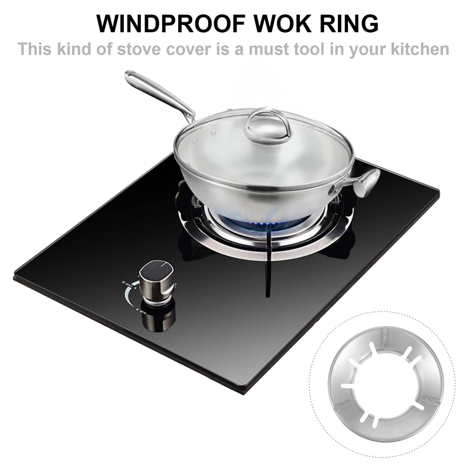 Kichvoe Wok Rack for Gas Stove 2PCS Wok Ring For Gas Stove Stainless Steel Wok Rack Round Bottom Wok Accessories-10 * 2Inches Wok Stand